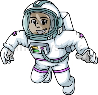 Female astronaut on spacewalk. PNG - JPG and vector EPS (infinitely scalable). Image isolated on transparent background.