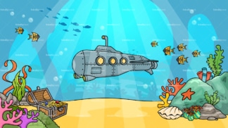 Submarine underwater background in 16:9 aspect ratio. PNG - JPG and vector EPS file formats (infinitely scalable).