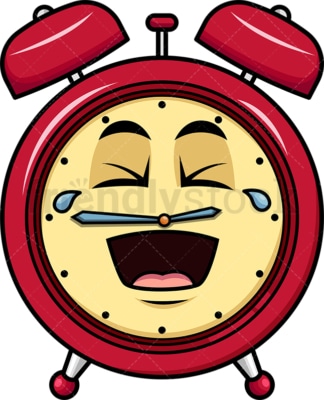Laughing lol alarm clock emoticon. PNG - JPG and vector EPS file formats (infinitely scalable). Image isolated on transparent background.