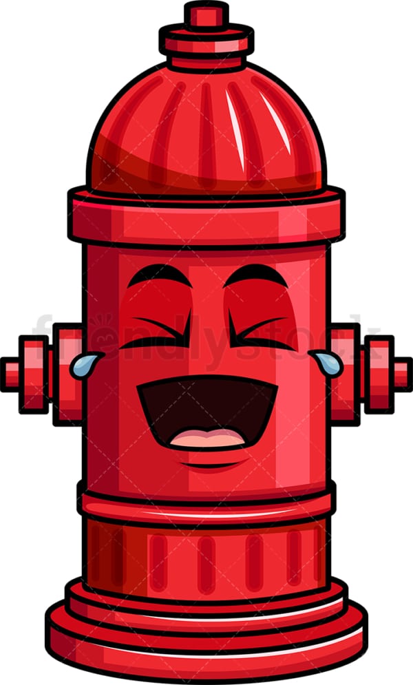 Laughing lol fire hydrant emoticon. PNG - JPG and vector EPS file formats (infinitely scalable). Image isolated on transparent background.