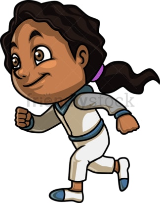 Black girl running. PNG - JPG and vector EPS (infinitely scalable). Image isolated on transparent background.