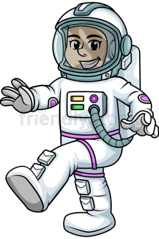 Spacewoman walking in zero gravity. PNG - JPG and vector EPS (infinitely scalable). Image isolated on transparent background.