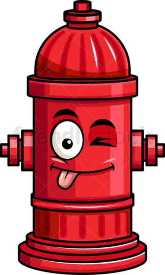 Winking tongue out fire hydrant emoticon. PNG - JPG and vector EPS file formats (infinitely scalable). Image isolated on transparent background.