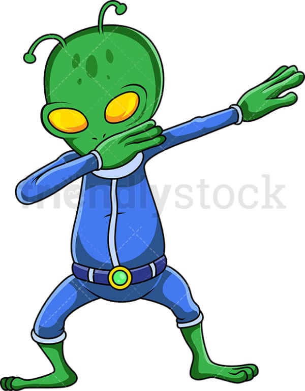 Dabbing alien cartoon. PNG - JPG and vector EPS (infinitely scalable).