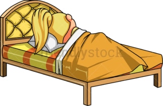Little girl sleeping in her bed. PNG - JPG and vector EPS (infinitely scalable).