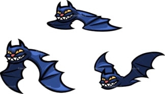 Flying halloween bats. PNG - JPG and vector EPS file formats (infinitely scalable). Image isolated on transparent background.