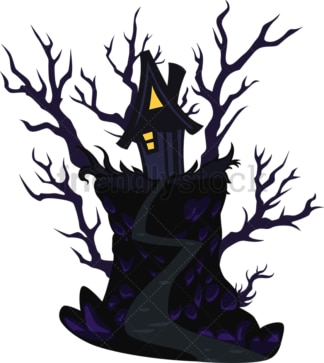 Creepy halloween house. PNG - JPG and vector EPS file formats (infinitely scalable). Image isolated on transparent background.
