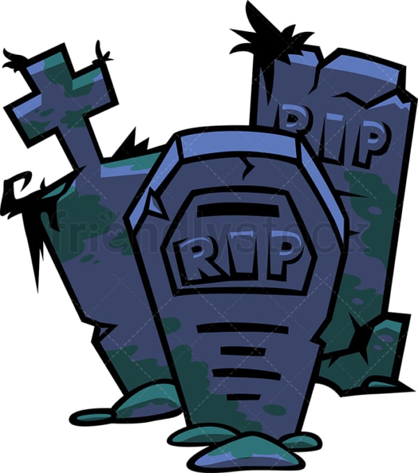 RIP tombstones. PNG - JPG and vector EPS file formats (infinitely scalable). Image isolated on transparent background.