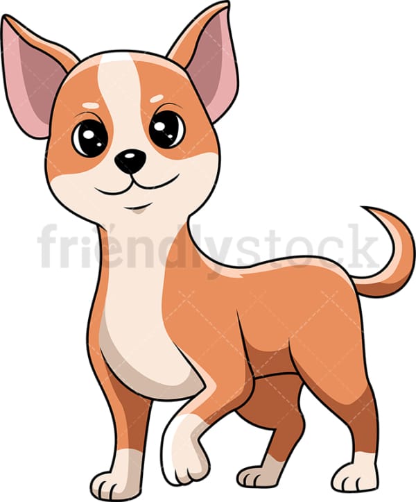 Cute chihuahua standing with one paw up. PNG - JPG and vector EPS (infinitely scalable).