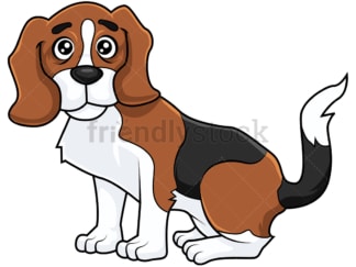 Cute beagle dog feeling sad. PNG - JPG and vector EPS (infinitely scalable).