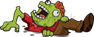 Funny zombie coming out of the ground cartoon. PNG - JPG and vector EPS (infinitely scalable).