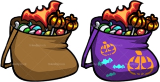Halloween candy bags. PNG - JPG and vector EPS file formats (infinitely scalable). Image isolated on transparent background.