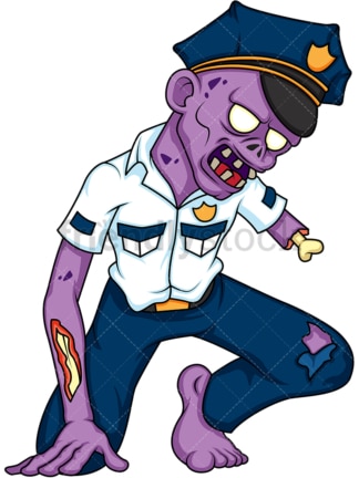 Policeman zombie. PNG - JPG and vector EPS (infinitely scalable).