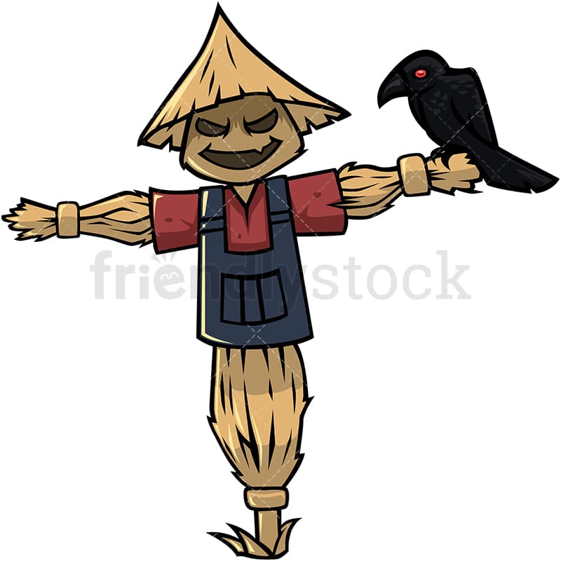 Traditional Straw Scarecrow Cartoon Clipart Vector - FriendlyStock