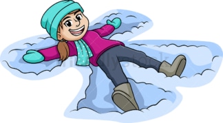 Woman making a snow angel. PNG - JPG and vector EPS (infinitely scalable).