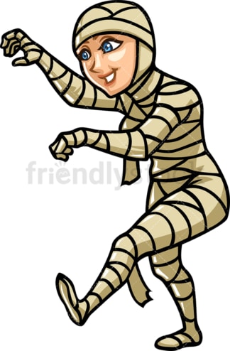Woman in mummy costume. PNG - JPG and vector EPS file formats (infinitely scalable).