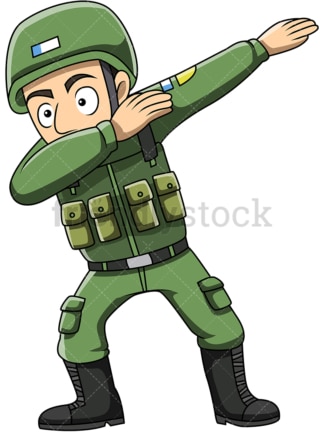 Dabbing soldier cartoon. PNG - JPG and vector EPS (infinitely scalable).