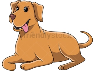 Elegant labrador retriever laying down. PNG - JPG and vector EPS (infinitely scalable).