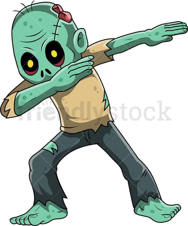 Dabbing zombie cartoon. PNG - JPG and vector EPS (infinitely scalable).