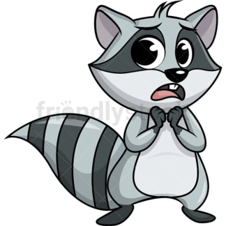 Scared raccoon cartoon. PNG - JPG and vector EPS (infinitely scalable).