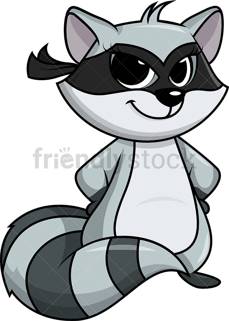 Sexy Female Raccoon Bandit Cartoon Clipart Vector - FriendlyStock