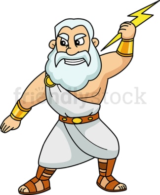 Zeus holding a lightning bolt. PNG - JPG and vector EPS file formats (infinitely scalable). Image isolated on transparent background.