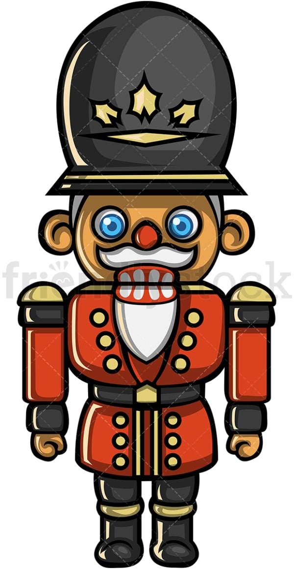 Wooden nutcracker soldier toy doll. PNG - JPG and vector EPS file formats (infinitely scalable).