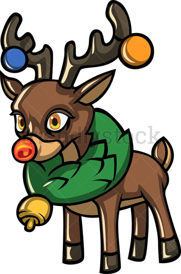 Cute rudolph the reindeer. PNG - JPG and vector EPS file formats (infinitely scalable).