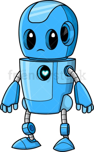 Cute blue robot. PNG - JPG and vector EPS (infinitely scalable).