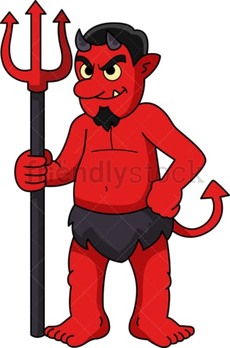 Red devil with trident. PNG - JPG and vector EPS (infinitely scalable).