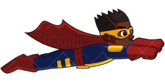 Black kid superhero. PNG - JPG and vector EPS file formats (infinitely scalable). Image isolated on transparent background.