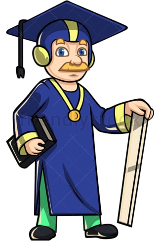 Teacher superhero wearing academic cap. PNG - JPG and vector EPS (infinitely scalable).