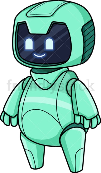 Cute green robot. PNG - JPG and vector EPS (infinitely scalable).