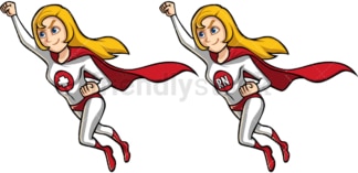 Flying female registered nurse superheroine. PNG - JPG and vector EPS file formats (infinitely scalable). Image isolated on transparent background.