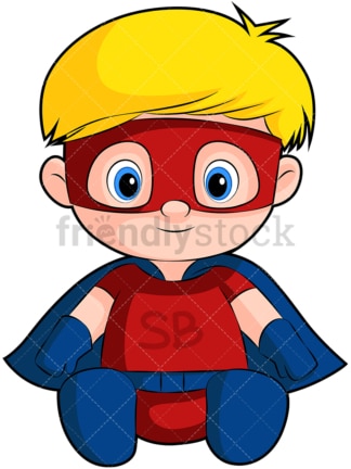 Super-herói de menino bebê fofo. PNG - JPG e EPS vetorial (infinitamente escalável). Imagem isolada em fundo transparente.