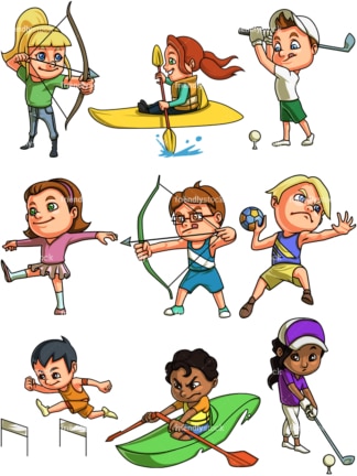 Kids in sports. PNG - JPG and vector EPS file formats (infinitely scalable). Image isolated on transparent background.