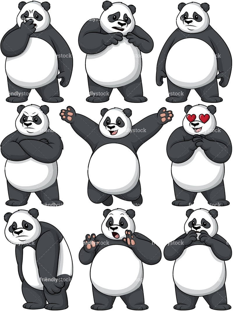 Panda Cartoon Character Vector Clipart - FriendlyStock