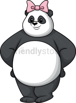 Female panda. PNG - JPG and vector EPS file formats (infinitely scalable). Image isolated on transparent background.