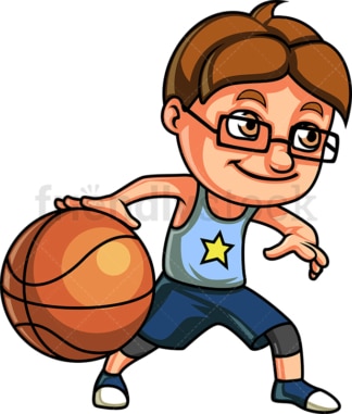 Little boy playing basketball. PNG - JPG and vector EPS (infinitely scalable). Image isolated on transparent background.