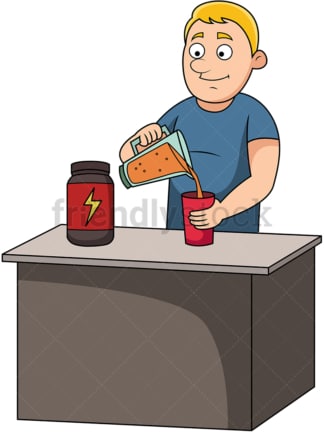 Man preparing protein drink. PNG - JPG and vector EPS file formats (infinitely scalable). Image isolated on transparent background.