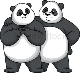 Panda couple. PNG - JPG and vector EPS file formats (infinitely scalable). Image isolated on transparent background.