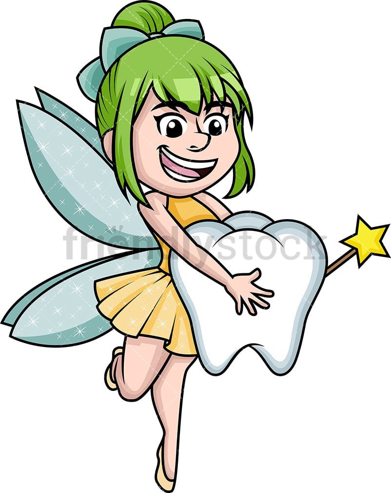 Cute Tooth Fairy Cartoon Clipart Vector - FriendlyStock