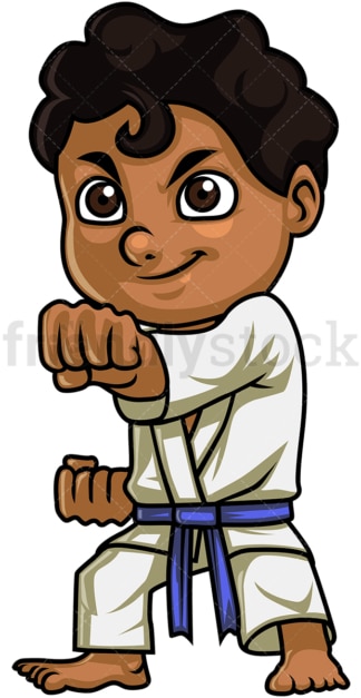 Kid doing karate. PNG - JPG and vector EPS (infinitely scalable). Image isolated on transparent background.