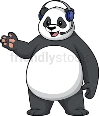 Panda wearing headset. PNG - JPG and vector EPS (infinitely scalable).