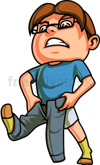 Little boy putting on pants. PNG - JPG and vector EPS file formats (infinitely scalable). Image isolated on transparent background.