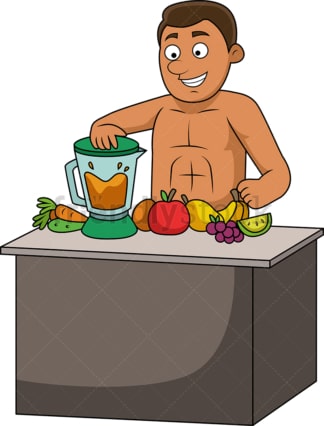 Man making fresh fruit juice. PNG - JPG and vector EPS file formats (infinitely scalable). Image isolated on transparent background.