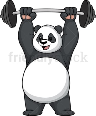 Panda lifting weights. PNG - JPG and vector EPS (infinitely scalable).
