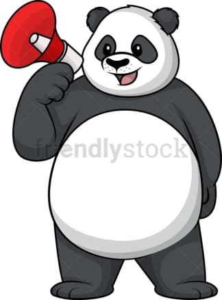 Panda holding megaphone. PNG - JPG and vector EPS (infinitely scalable).