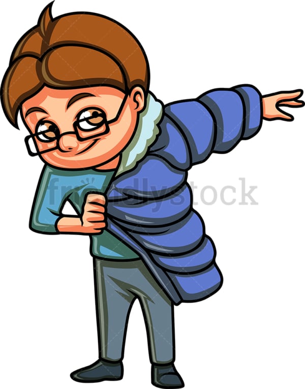 Little Boy Putting On His Jacket Cartoon Vector Clipart FriendlyStock