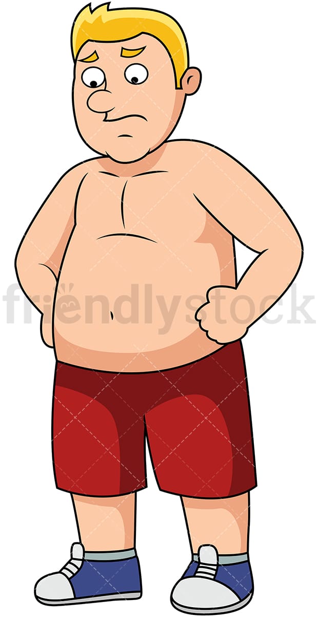 Fat Man With Belly Bump Cartoon Clipart - FriendlyStock